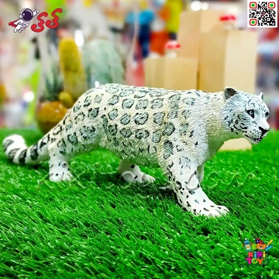 فیگور حیوانات ماکت پلنگ برفی اسباب بازی Leopard figure X194