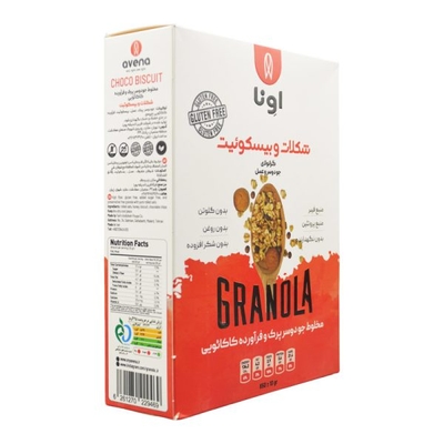 گرانولا اونا طعم شکلات و بیسکوئیت سری K بدون گلوتن ۶۵۰ گرمی