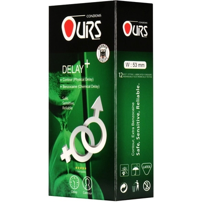  کاندوم کلاسیک اورز مدل دیلی پلاس بسته 12تایی Ours Delay Plus Condom 6990