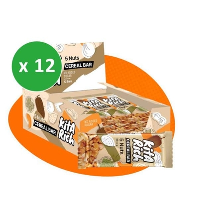 پکیچ نات بار پنج مغز کیتاریچ با روکش شکلات شیری ۴۰ گرمی بسته ۱۲ عددی