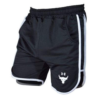 شلوارک ورزشی مردانه آندر آرمور مدل PY-ROCK مشکی خط سفید