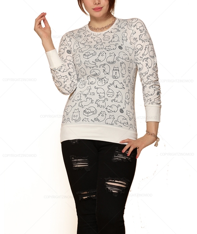 تیشرت طرح گربه مدل 1030