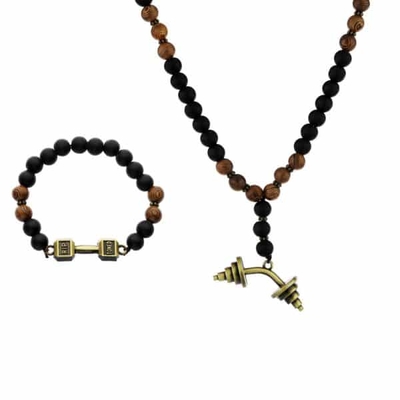 ست دستبند و گردنبند دمبل بدنسازی مدل ۲۲۶۰۰