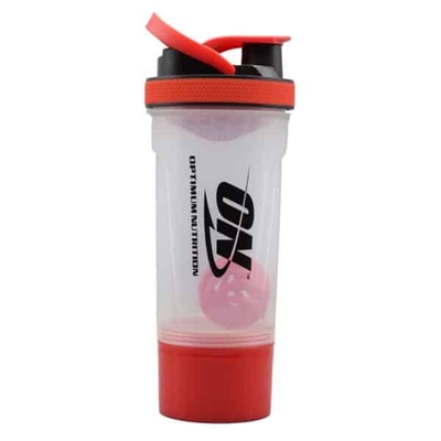 شیکر دوتیکه بدنسازی اوپتیموم نوتریشن مدل شفاف Genach ظرفیت ۰.۶۵ لیتر