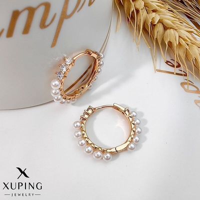 گوشواره حلقه‌ای مرواریدی ژوپینگ