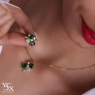 نیمست شبدر زمردی YSX (با زنجیر)