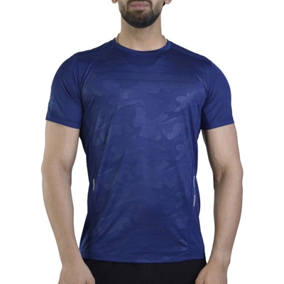 تیشرت ورزشی مردانه رانینگ مدل LS-R253 چریکی سرمه ای