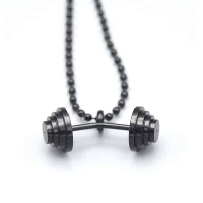 گردنبند استیل طرح دمبل خم زنجیر دات مدل ۲۲۶۰۸