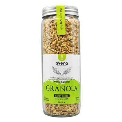 گرانولا شیشه ای اونا طعم دانه چیا و کنجد ۳۸۰ گرمی بدون گلوتن