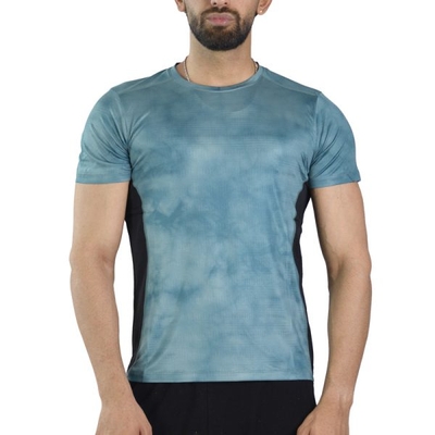 تیشرت ورزشی رانینگ مردانه مدل ۹۱۳۰ فیروزه ای