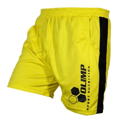 شلوارک ورزشی مردانه الیمپ مدل PY-9912 زرد خط مشکی