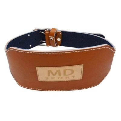 کمربند بدنسازی ام دی اسپرت مدل SIMP-10131 سگکی قهوه ای روشن