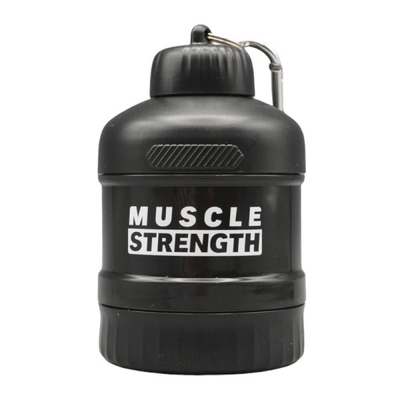 قیف پروتئین وی دو تیکه مدل Muscle Strength ظرفیت ۱۰۰ میلی لیتر