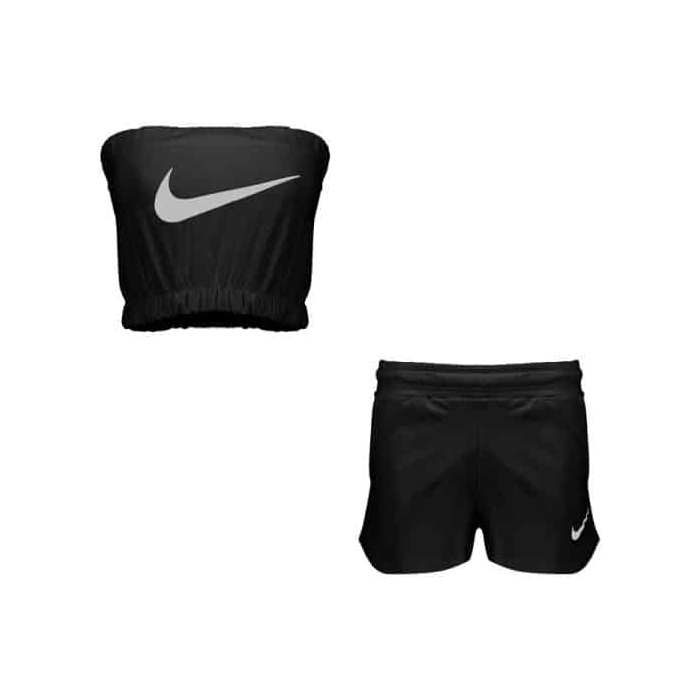 ست نیم تنه و شلوارک ورزشی زنانه نایک مدل mub-1215 مشکی