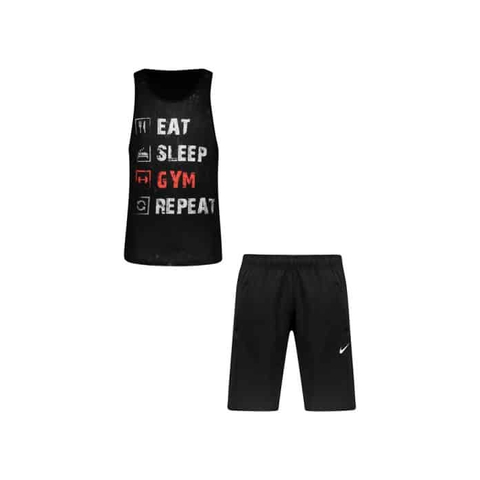 ست رکابی و شلوارک ورزشی مردانه نایک مدل CRH-1J570 مشکی