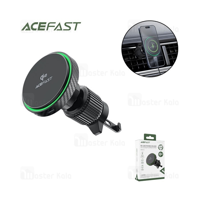 هولدر و شارژر وایرلس دریچه کولری مگ سیف ایس فست ACEFAST D33 Qi2 توان 15 وات