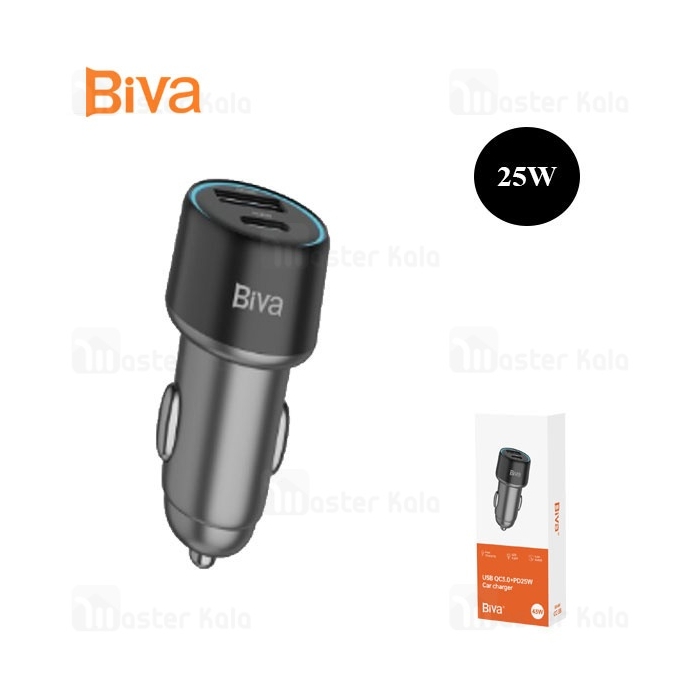 شارژر فندکی بیوا Biva CC-38 USB QC3.0 PD25W Car Charger توان 25 وات