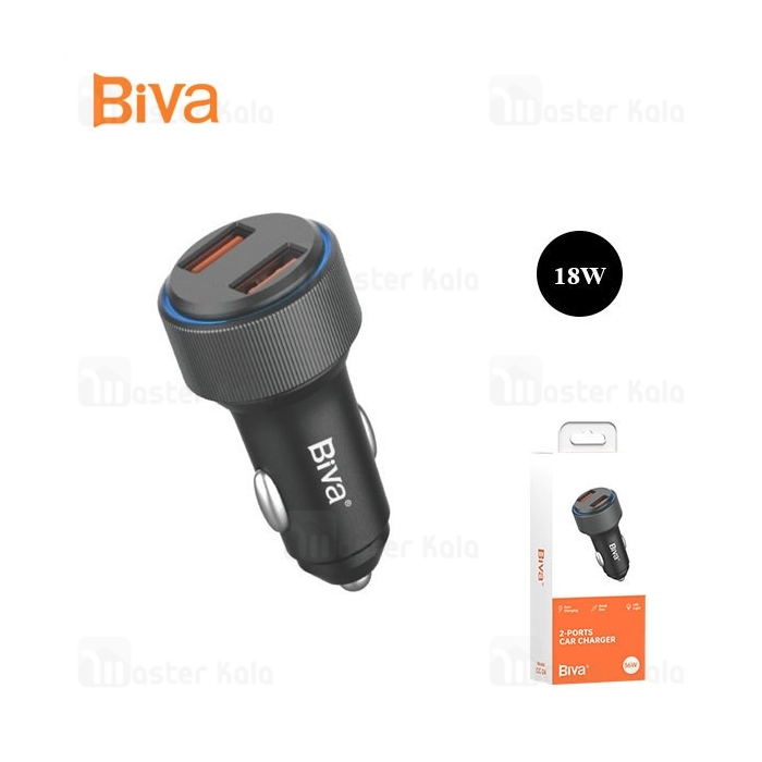 شارژر فندکی بیوا Biva CC-24 2-Ports Car Charger توان 18 وات