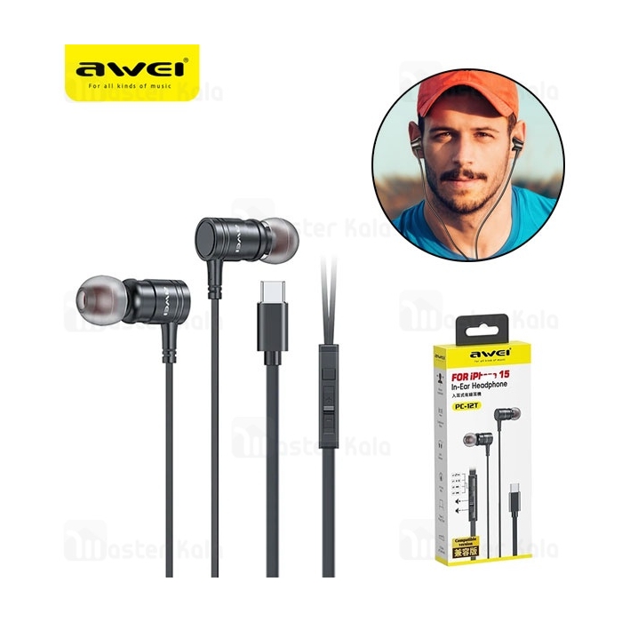 هندزفری سیمی Type C اوی Awei PC-12T مخصوص آیفون سری 15 و 16