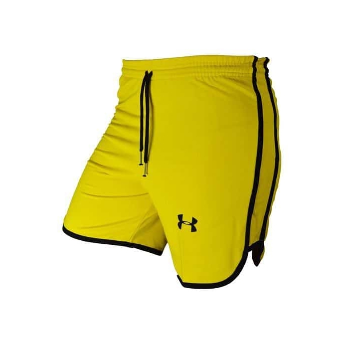 شلوارک ورزشی مردانه UNDER ARMOUR زرد DS خط مشکی