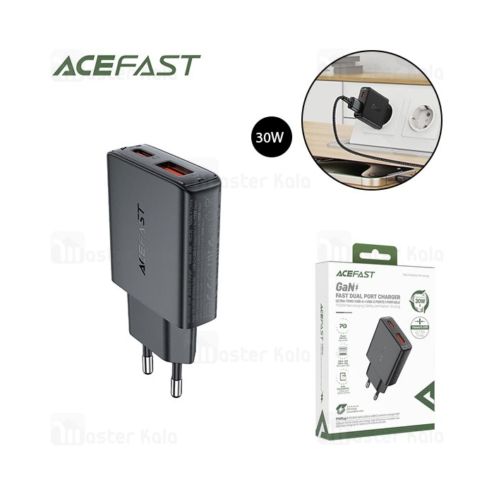 شارژر دیواری ایس فست ACEFAST A69 PD30W GaN Fast Charger توان 30 وات