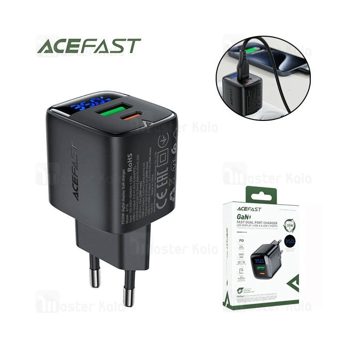 شارژر دیواری ایس فست ACEFAST A116 PD35W GaN Fast Charger توان 35 وات