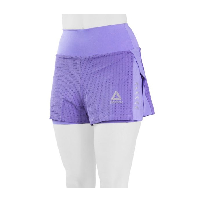 شلوارک کشاله دار ورزشی زنانه ریباک مدل چاکدار HMT-021 بنفش