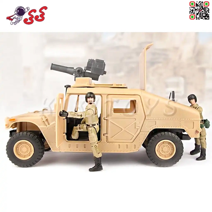 ماکت ماشین جیپ جنگی رنگ خاکی ام اند سی MILITARY M C TOY 77023A