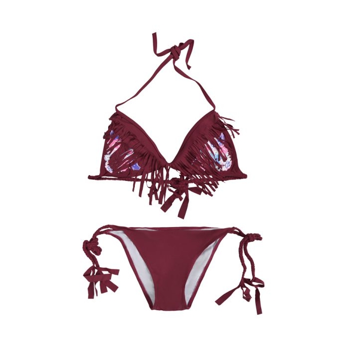 ست بیکینی زنانه مدل ۴B0188 زرشکی