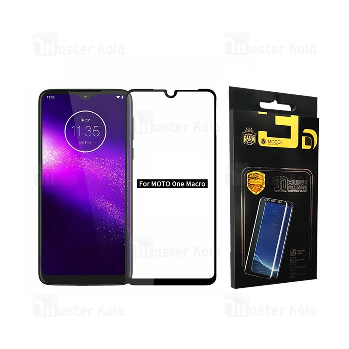 محافظ صفحه شیشه ای تمام صفحه تمام چسب موتورولا Motorola One Macro / G8 Play 9D Glass