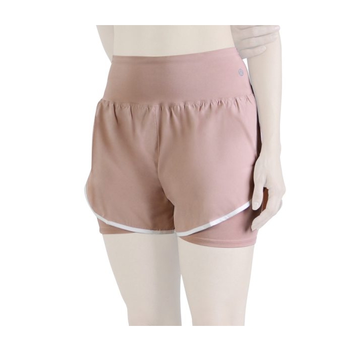 شلوارک کشاله دار ورزشی زنانه لولولمون مدل ۰۲۶ گلبهی