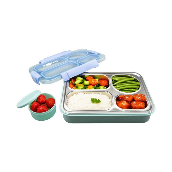 ظرف غذا استنلس مدل ۴Box-Smile ظرفیت ۰.۹ میلی لیتر