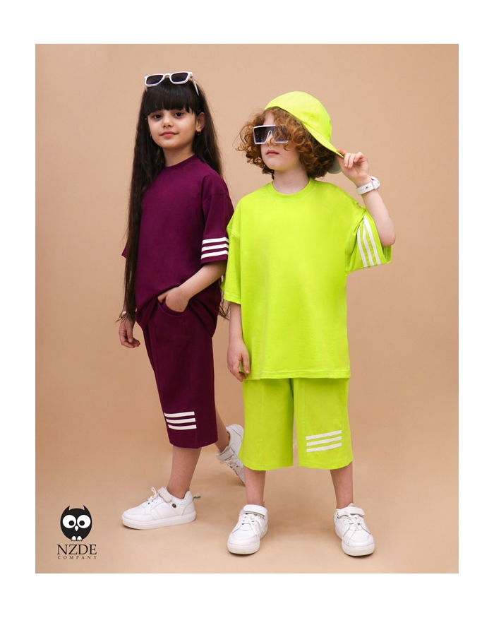 تیشرت شلوارک بگ استایل Three Line NZDE