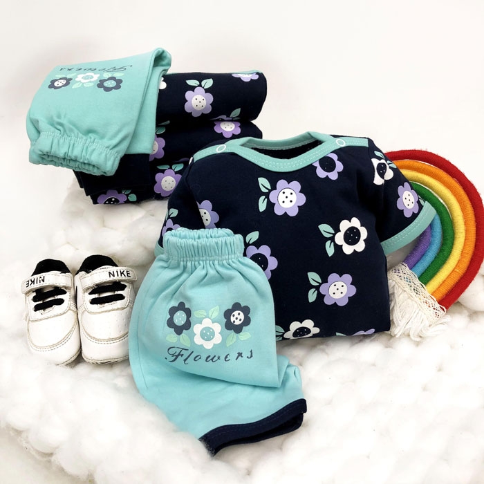 سیسمونی تیکه باز نوزادی گل سرمه‌ ای IL