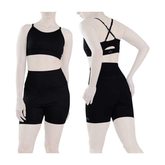 ست نیم تنه و کشاله بند ورزشی زنانه الو مدل ۴B0153 مشکی