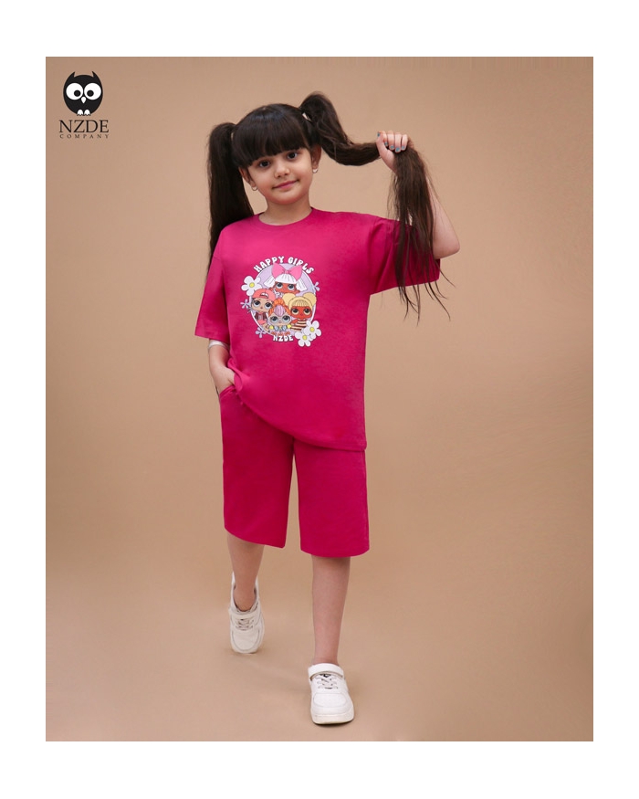 تیشرت شلوارک دخترانه HAPPY GIRLS NZDE