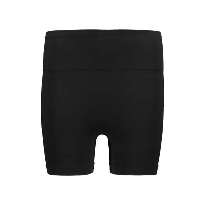 شلوارک سیملس ورزشی زنانه مدل پشت چین دار HMT-1J520 مشکی