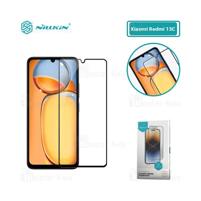 گلس تمام صفحه تمام چسب Xiaomi Redmi 13C / Poco C65 Nillkin CP+ Pro