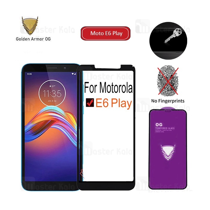 محافظ صفحه شیشه ای تمام صفحه تمام چسب OG موتورولا Motorola Moto E6 Play OG 2.5D Glass