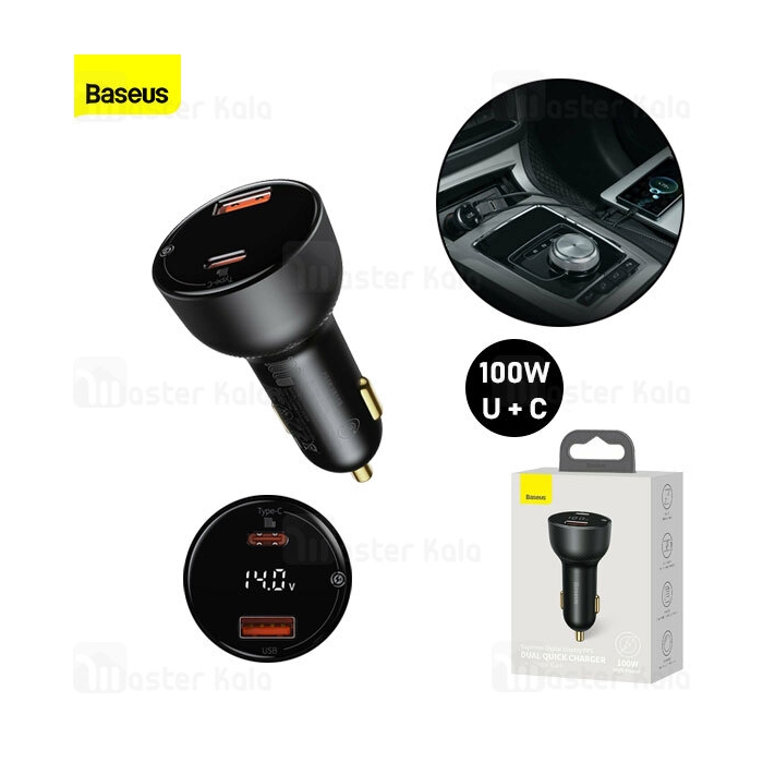 شارژر فندکی فست شارژ بیسوس Baseus Superme Digital Display PPS CCZX-01 توان 100 وات