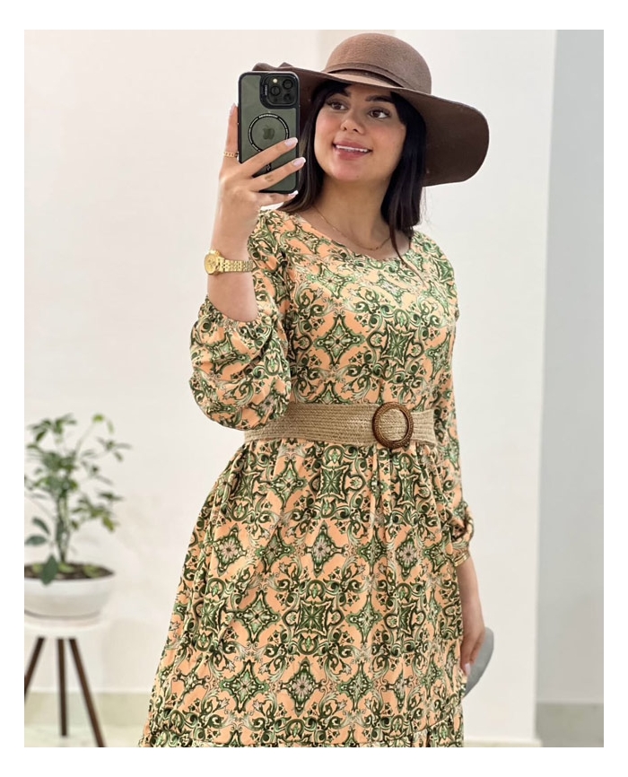 پیراهن فلور خشت 6108