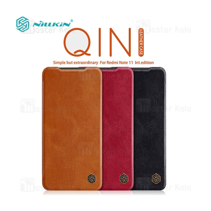 کیف چرمی نیلکین شیائومی Xiaomi Redmi Note 11 Global / Redmi Note 11S Nillkin Qin Leather Case