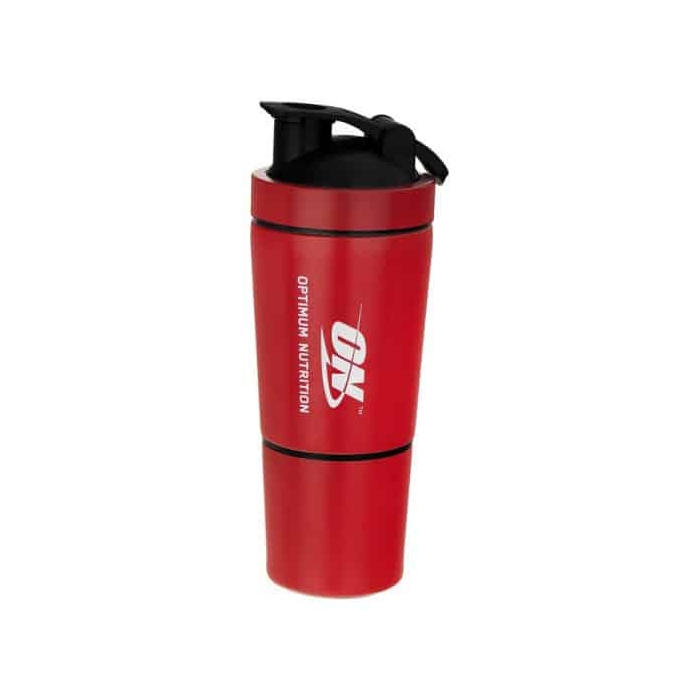 شیکر استیل دو تیکه ورزشی اوپتیموم نوتریشن مدل ON ظرفیت ۰.۶ لیتر