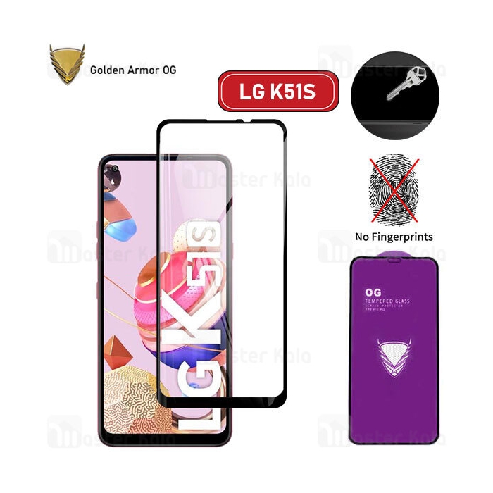 محافظ صفحه شیشه ای تمام صفحه تمام چسب OG ال جی LG K51S OG 2.5D Glass