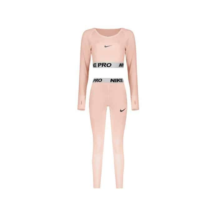 ست نیم تنه کراپ و لگ ورزشی زنانه نایک مدل SRN-1K625 صورتی