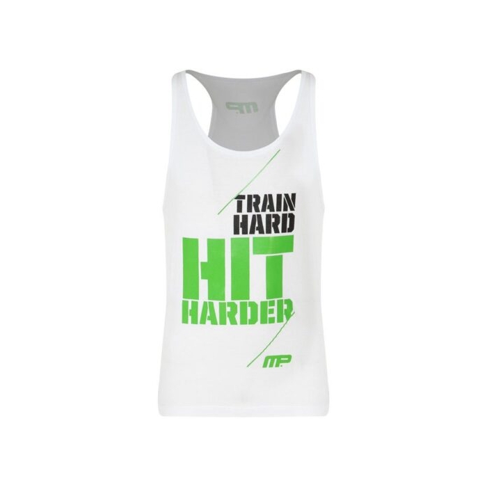 رکابی ورزشی مردانه Muscle Pharm مدل GB Train Hard سفید