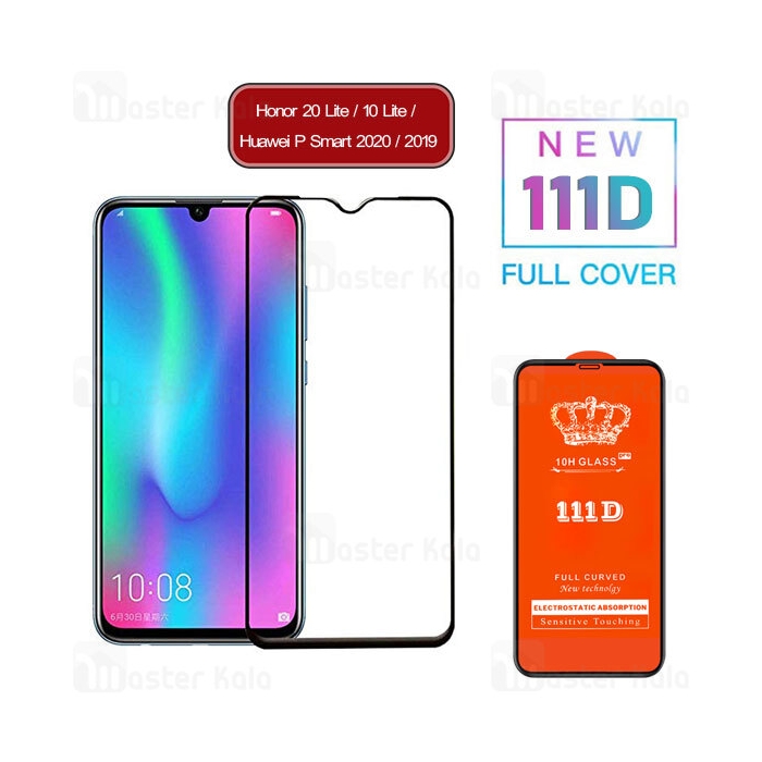 محافظ صفحه شیشه ای تمام صفحه تمام چسب Honor 20 Lite / 10 Lite / Huawei P Smart 2020 / 2019 111D