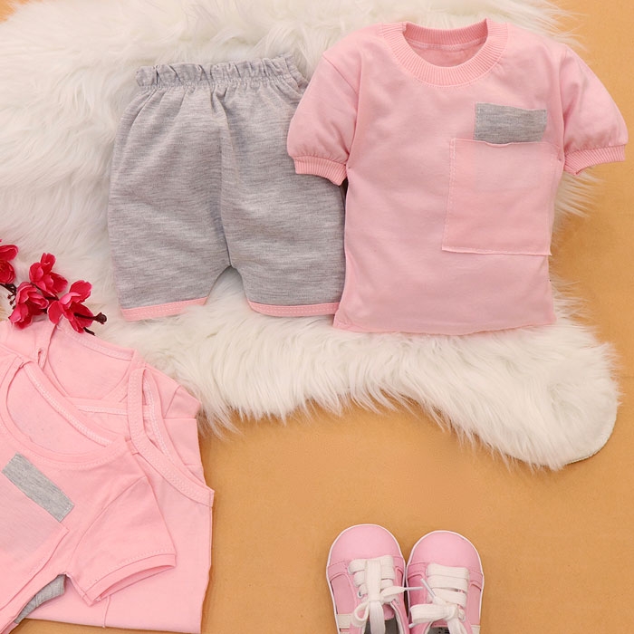 سیسمونی تیکه باز نوزادی ملانژ صورتی IL