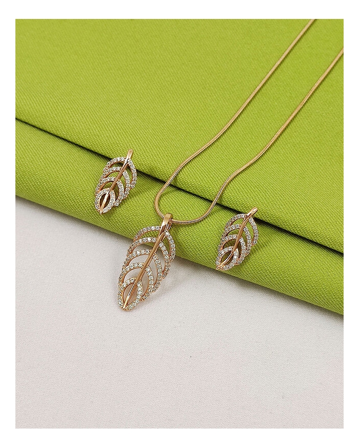 نیمست فول‌نگین طرح برگ ژوپینگ