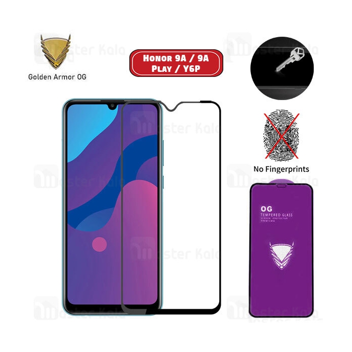 محافظ صفحه شیشه ای تمام صفحه تمام چسب OG هواوی Huawei Honor 9A / Play 9A / Y6p OG 2.5D Glass